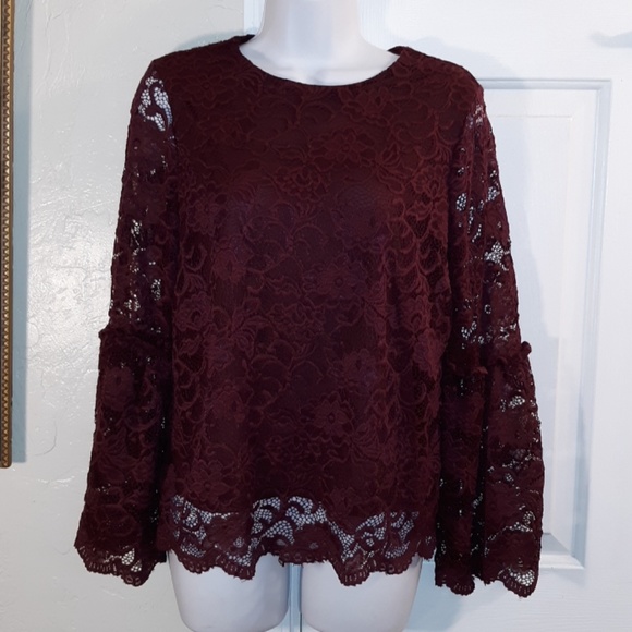 Worthington Tops - Worthington Women's Bell Sleeve Lacy Top NWT